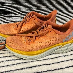 Hoka Vibrant Orange and Yellow Sneakers